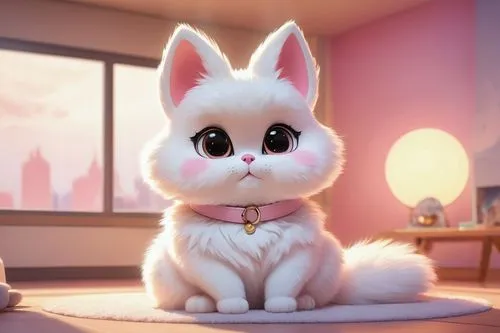 cute cartoon character,pink cat,cartoon cat,cute cat,fluffy diary,bunny,cute cartoon image,fennec,cute fox,bun,deco bunny,little bunny,doll cat,white bunny,blossom kitten,no ear bunny,white cat,fluffy,cat kawaii,little rabbit,Conceptual Art,Sci-Fi,Sci-Fi 06