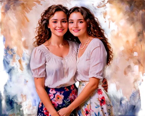 two girls,reinas,sista,daftari,oil painting on canvas,photo painting,portrait background,sisters,twin flowers,oil painting,aristeidis,chiquititas,francella,hermanas,delatour,oil on canvas,senderens,goldbergs,beautiful photo girls,jasmila,Conceptual Art,Oil color,Oil Color 10