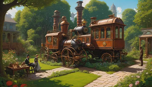 wooden train,merchant train,wooden carriage,children's railway,wooden railway,carriage,narrow gauge,studio ghibli,train route,train of thought,the train,train wagon,animal train,train cemetery,train ride,old train,train,clove garden,green train,private railway,Conceptual Art,Sci-Fi,Sci-Fi 21