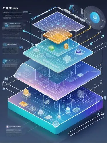 IoT system diagram, 5 layers, device layer, network layer, data processing layer, application layer, business layer, futuristic, detailed circuitry, metallic materials, wires, chips, sensors, microcon