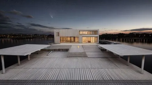 house by the water,boat house,houseboat,boat dock,dunes house,boathouse,floating huts,wooden decking,dock on beeds lake,beach house,summer house,dock,wooden pier,boat shed,archidaily,decking,inverted cottage,house with lake,floating stage,cube stilt houses,Architecture,Villa Residence,Modern,Functional Sustainability 2