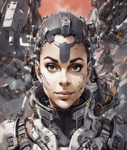 cyborg,shepard,valerian,cybernetically,liora,cybernetic,alita,meka,cyborgs,fembot,cyberdyne,battletech,war machine,cybernetics,head woman,gantz,sci fiction illustration,askani,transhuman,positronic,Digital Art,Anime