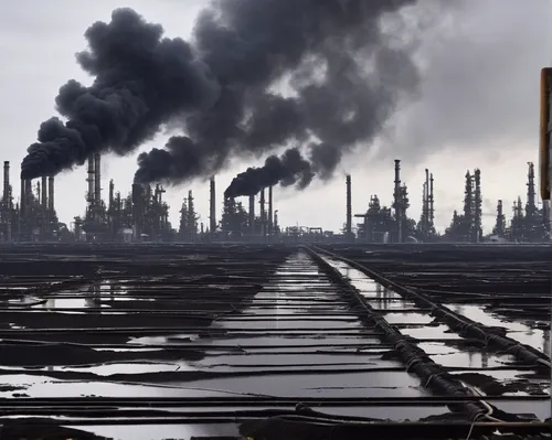 Imagine a dystopian future where oil tracks are the last source of energy, and write a story about a rebellion against their control.,oil industry,industrial landscape,petrochemical,petrochemicals,oil