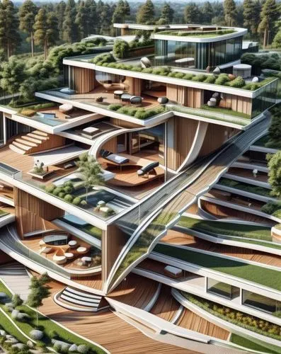 europan,futuristic architecture,bjarke,ecovillages,solar cell base,modern architecture