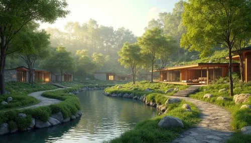 landscape background,japanese garden,qingming,idyllic,ryokan,home landscape,shaoming,korean folk village,teahouse,world digital painting,qingcheng,river landscape,huzhou,zen garden,huayi,japanese zen garden,green landscape,asian architecture,hezhou,japan garden,Photography,General,Realistic