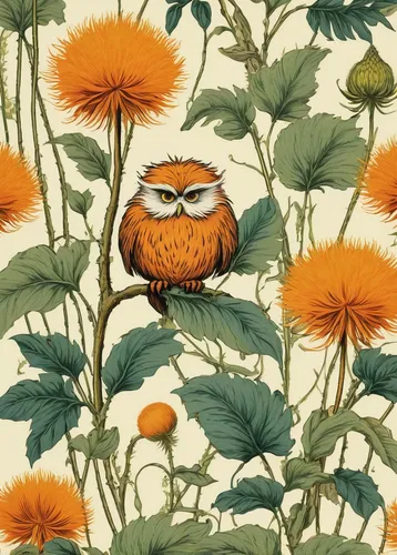 The English Mercia Collection Is The Designer S Tribute To One Of The Greatest Conservation Parables Ever Written The Lorax By Wallpaper Vintage Wallpaper Art,flower and bird illustration,owl pattern,