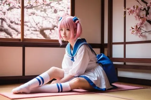 sakura,anime japanese clothing,japanese kawaii,sakura blossom,japanese sakura background,sakura blossoms,sakura mochi,sakura background,sakura flower,japanese culture,chidori is the cherry blossoms,cosplay image,japanese idol,sakura flowers,aojiru,sitting on a chair,piko,tsukemono,chaoyang,japanese cherry,Art,Classical Oil Painting,Classical Oil Painting 07