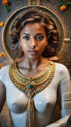 ancient egyptian girl,inanna,asherah,nefertiti,wadjet,afrofuturism