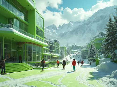 ski resort,ski facility,alpine village,avoriaz,davos,ski station,winter village,snow scene,zermatt,aurora village,tzeltal,campiglio,ssx,alpine panorama,kaprun,rendalen,vajont,verbier,snow landscape,snocountry,Photography,General,Realistic