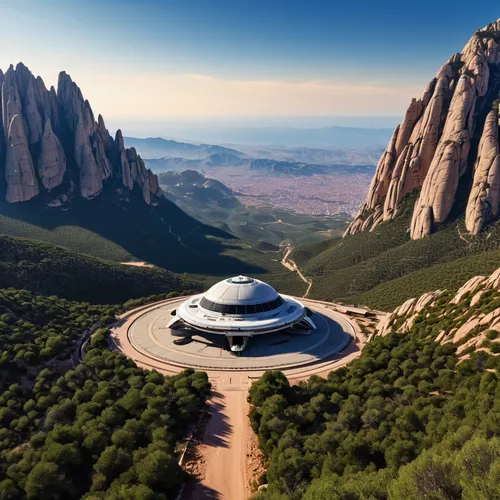 futuristic landscape,futuristic architecture,futuristic art museum,spaceship,flying saucer,alien ship,space ship,space tourism,spaceship space,extraterrestrial life,alien world,futuristic car,space ship model,underground garage,alien planet,millenium falcon,recreational vehicle,radio telescope,planetarium,high-altitude mountain tour,Photography,General,Realistic