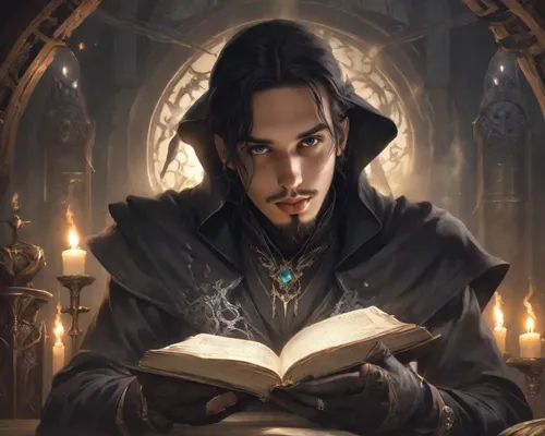 scholar,fantasy portrait,magic grimoire,magic book,lokportrait,cg artwork,art bard,bard,male elf,librarian,gothic portrait,apothecary,dodge warlock,a book,fantasy art,poet,open book,heroic fantasy,jrr tolkien,game illustration