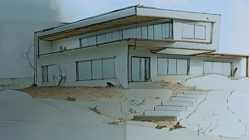 dunes house,sketchup,lasdun,docomomo,house drawing,neutra