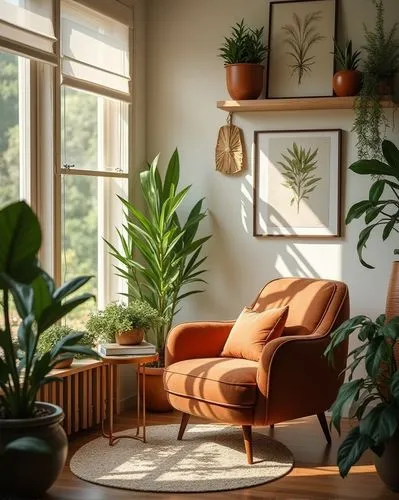 house plants,houseplants,houseplant,sunroom,mid century modern,ekornes,Photography,General,Realistic