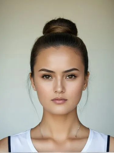 Full-size sample portrait,young woman in white tank top and black tank top looking into the camera,hapa,microdermabrasion,natural cosmetic,hyperpigmentation,eurasian,rhinoplasty,Photography,Documentar