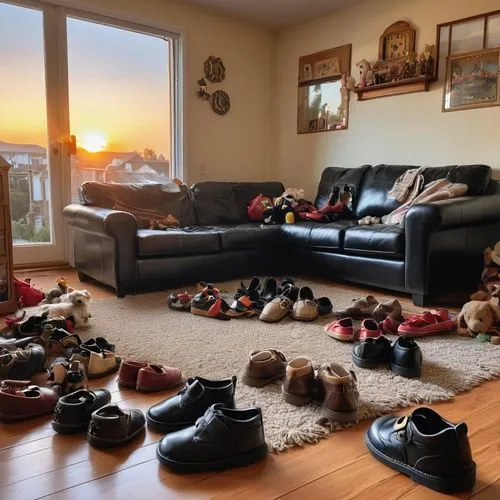 the living room of a photographer,used shoes,holding shoes,plush boots,children's shoes,old shoes,sneakers,slippers,clogs,toddler shoes,living room,active footwear,children's feet,livingroom,shoes,winter shoes,vintage shoes,teenager shoes,shoe store,bonus room,Photography,General,Realistic