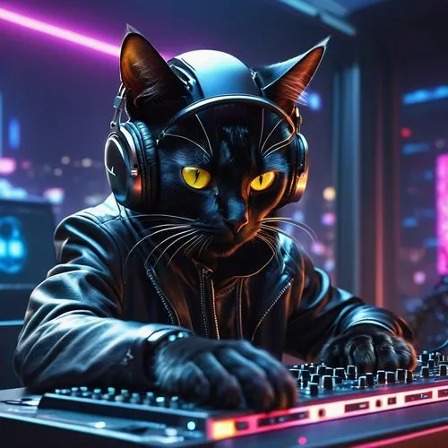 dj,suara,cyberpunk,atrak,djn,citycat,midi,eqecat,cyberian,cyber,alleycat,buuren,synth,torkan,djj,cat vector,zhu,techno,catclaw,gato,Photography,General,Realistic