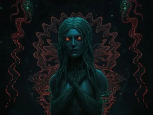 siren,medusa,gorgon,voodoo woman,medusa gorgon,echo,rusalka,cuthulu,mirror of souls,humanoid,digital illustration,priestess,gemini,hag,ringed-worm,water nymph,veil,deep sea,symbiotic,sirens,Illustration,Realistic Fantasy,Realistic Fantasy 47