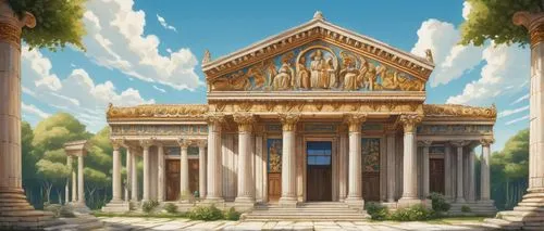 artemis temple,greek temple,tempio,the ancient world,temple,roman temple,panagora,catholicoi,temple of diana,halicarnassus,egyptian temple,kunplome,mausolea,ancient house,tempel,ancient city,parnassus,biruta,sanctum,poseidons temple,Illustration,Paper based,Paper Based 26