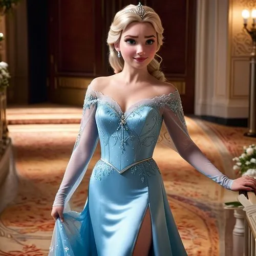 Walt Disney Pictures

Frozen ( Kinofilm CGI serie )

Königin Elsa ( Frozen )

Sie geht elegant die treppenstufen zum Königlichem Ballsaal hinunter
Das Kleid ist an ein paar stellen transparent,elsa,ba