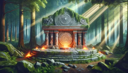 mausoleum ruins,druid stone,shrine,hall of the fallen,artemis temple,portal,temple fade,necropolis,ancient city,the eternal flame,place of pilgrimage,temple,druid grove,lotus stone,ancient,the mystical path,the ancient world,stone fountain,cg artwork,poseidons temple