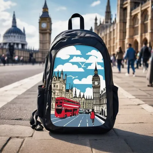 London cityscape, cloudy afternoon, historical buildings, mixture of Gothic and modern styles, intricate stone carvings, stained glass windows, pointed arches, grand clock tower, Big Ben, Westminster 