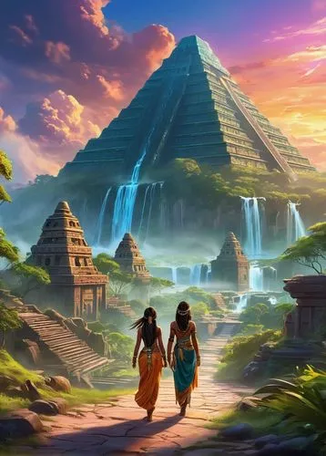 civilizations,ancient egypt,kemet,kharut pyramid,ennead,ancient civilization,Illustration,Realistic Fantasy,Realistic Fantasy 01