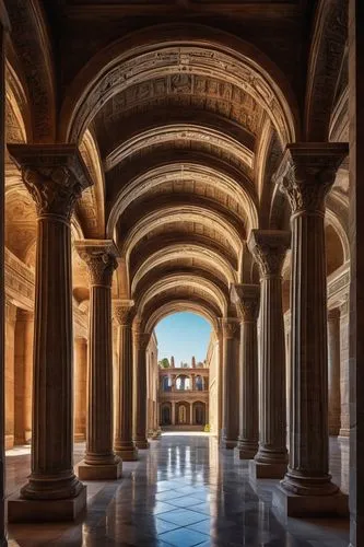 umayyad palace,arcaded,ibn tulun,colonnades,louvre,porticoes,colonnade,umayyad,cloistered,porticos,safdarjung,marble palace,noto,cloister,seville,alhambra,mezquita,archways,louvre museum,caravansary,Conceptual Art,Sci-Fi,Sci-Fi 14