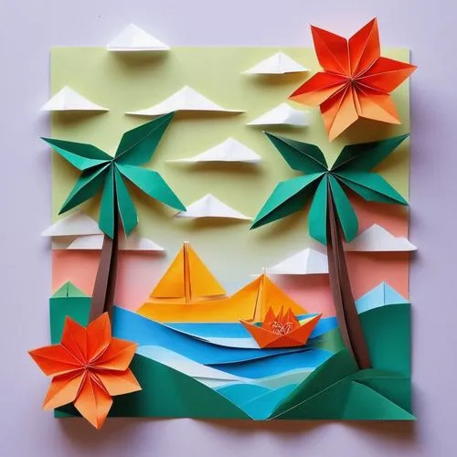 a flower with square petals,paper art,paper boat,flotilla,japanese wave paper,paper ship,origami paper plane,sailing boats,boat landscape,sailboats,nautical paper,wooden boats,floral greeting card,mar