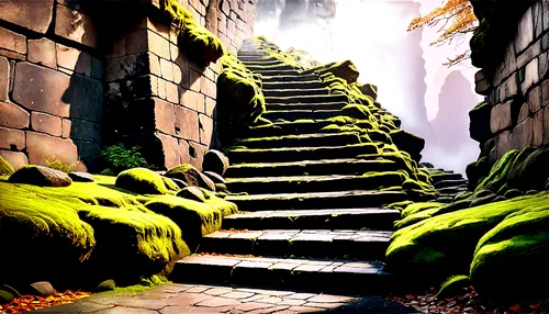 stone stairway,stone stairs,winding steps,stairways,the mystical path,stairs,gordon's steps,steps,pathway,threshhold,stairway,threshold,forest path,wooden path,the path,cartoon video game background,stairs to heaven,talus,path,labyrinthian,Conceptual Art,Fantasy,Fantasy 34