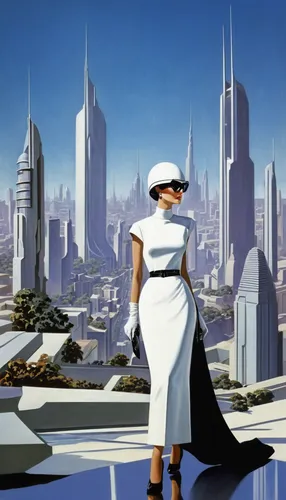 futuristic landscape,futuristic architecture,futuristic,earth rise,sci fiction illustration,futuristic art museum,utopian,art deco woman,science-fiction,sci - fi,sci-fi,dystopian,modernity,metropolis,science fiction,sci fi,dystopia,epcot center,cityscape,art deco,Illustration,Retro,Retro 04