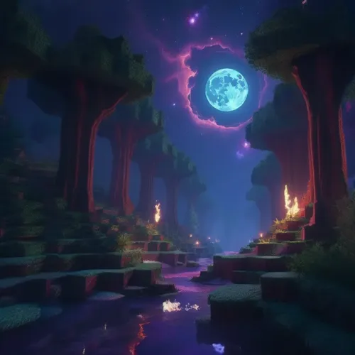 wildstar,devilwood,trine,the mystical path,fantasia,moonlit night