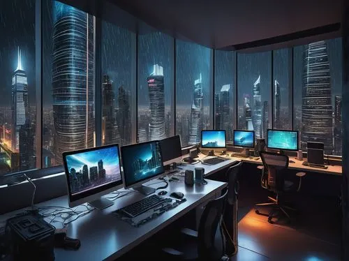 computer room,modern office,pc tower,computer workstation,blur office background,workstations,the server room,fractal design,creative office,working space,cubicle,workspaces,night administrator,offices,cubicles,ctbuh,cybercity,cyberport,cybertrader,cybertown,Illustration,Abstract Fantasy,Abstract Fantasy 06