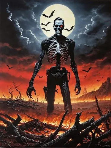 dance of death,primitive man,skeletal,terminator,endoskeleton,vintage skeleton,skeletons,vanitas,death god,danse macabre,macabre,skeleltt,death's-head,apocalypse,scull,angel of death,human skeleton,necropolis,halloween poster,album cover,Conceptual Art,Fantasy,Fantasy 29