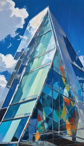 glass pyramid,glass building,etfe,glass facade,futuristic art museum,structural glass,glass facades,futuristic architecture,futuroscope,colorful glass,glass blocks,water cube,polygonal,ethereum logo,kaleidoscape,holocron,glass wall,verge,hypermodern,shard of glass,Conceptual Art,Oil color,Oil Color 20