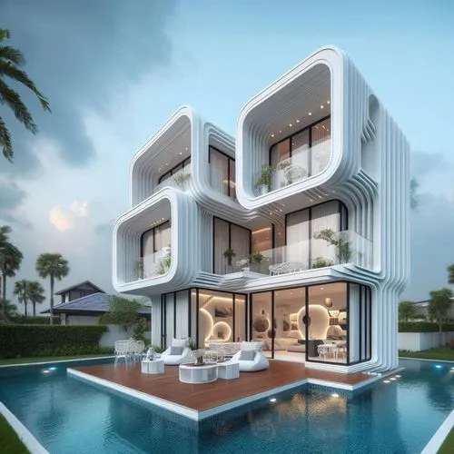 cube stilt houses,cubic house,cube house,modern architecture,modern house,luxury real estate,3d rendering,luxury property,holiday villa,frame house,beautiful home,house shape,architectural style,luxur