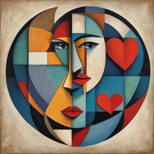 vasarely,heart clipart,trinitarian,pregnant woman icon,heart and flourishes,heart chakra,medicine icon,vesica,cubist,complementarity,art deco woman,separateness,gestis,cubists,jungian,dualism,two hearts,seven sorrows,cubism,conjuncts,Art,Artistic Painting,Artistic Painting 45
