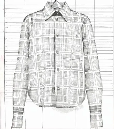 sheet drawing,lumberjack pattern,dress shirt,wireframe graphics,wireframe,line drawing,office line art,jeans pattern,hand-drawn illustration,technical drawing,a uniform,plaid paper,garment,white-colla