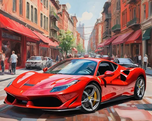 Craft a poem that portrays the beauty and excitement of witnessing a red Ferrari F80 darting through a bustling city.,ferrari 488,ferrari 488 gtb,ferrari america,ferrari 458 speciale,ferrari 458,ferra