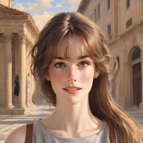 portrait of a girl,girl in a historic way,mystical portrait of a girl,jane austen,emile vernon,lilian gish - female,girl portrait,fantasy portrait,woman face,romantic portrait,young woman,the girl's face,natural cosmetic,artemisia,woman's face,ancient egyptian girl,lara,world digital painting,italian painter,rome 2,Digital Art,Classicism