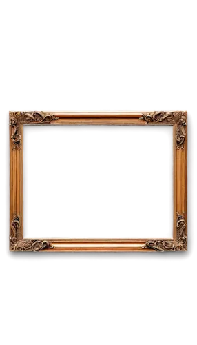 Brown picture frame, wooden texture, rectangular shape, gold trim, ornate details, vintage style, wall decoration, solo, still life, warm lighting, shallow depth of field, soft focus, earth tone color