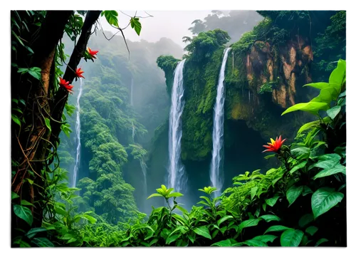 tropical forest,rain forest,rainforests,green waterfall,tambopata,brown waterfall,nature background,cherrapunji,rainforest,amazonia,equateur,waterfalls,water fall,coorg,yunque,guyane,waterfall,drcongo,gondwanaland,congolais,Conceptual Art,Oil color,Oil Color 08