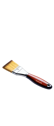 Paintbrush, artistic tool, wooden handle, soft bristles, colorful paint stains, metal ferrule, ergonomic grip, detailed texture, morning light, shallow depth of field, warm color tone, 3/4 composition