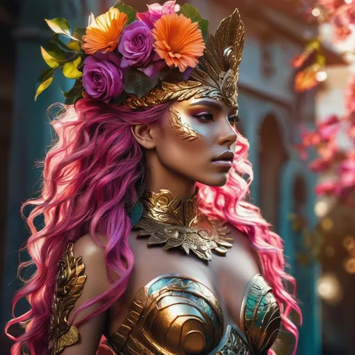 golden wreath,venetian mask,fantasy portrait,masquerade,golden crown,brazil carnival,the carnival of venice,crown render,headpiece,fantasy woman,gold crown,the festival of colors,foam crowns,cleopatra,fairy queen,3d fantasy,headdress,unicorn crown,spring crown,fantasy art,Photography,Artistic Photography,Artistic Photography 08