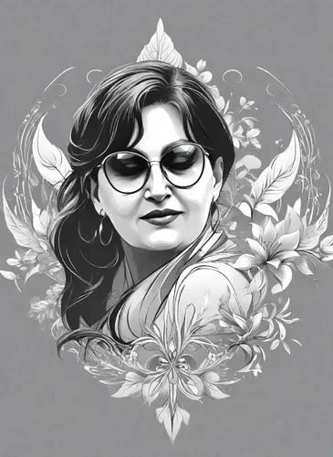 madhubala,mataji,guarnaschelli,jaya,saraswati,susheela,mangeshkar,khaleda,nazia,charulata,savithri,kalthoum,malar,shakuntala,meera,roopa,sujata,print on t-shirt,floral rangoli,aparajita,Digital Art,Line Art