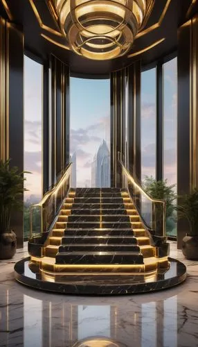 lobby,elevators,penthouses,art deco,luxury hotel,foyer,concierge,elevator,intercontinental,rotana,hotel lobby,escalator,luxe,art deco background,cochere,luxury property,escalators,staircase,escaleras,palladianism,Illustration,Realistic Fantasy,Realistic Fantasy 34