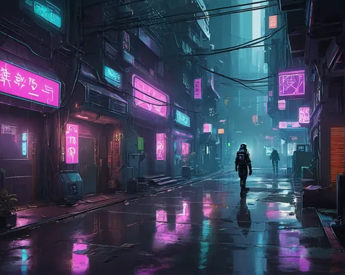 cyberpunk,alleyway,cityscape,alley,shinjuku,colorful city,neon ghosts,urban,tokyo city,tokyo,neon arrows,slum,shanghai,dystopian,suburb,fantasy city,kowloon,taipei,vapor,neon coffee,Illustration,Japanese style,Japanese Style 06