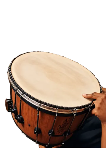 Bongo drums, African-inspired instrument, wooden body, animal skin head, metal hoops, intricate carvings, shiny finish, solo performance, hands moving swiftly, fingers tapping drumhead, dynamic lighti