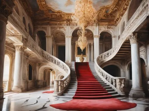 staircase,opulently,opulence,opulent,versailles,chateauesque,palatial,grandeur,winding staircase,staircases,ornate room,luxury decay,marble palace,chateau,extravagance,outside staircase,ostentatious,circular staircase,palladianism,the palace,Illustration,Paper based,Paper Based 20