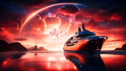 sea fantasy,fantasy picture,alien ship,star ship,spelljammer,nibiru,Photography,General,Cinematic