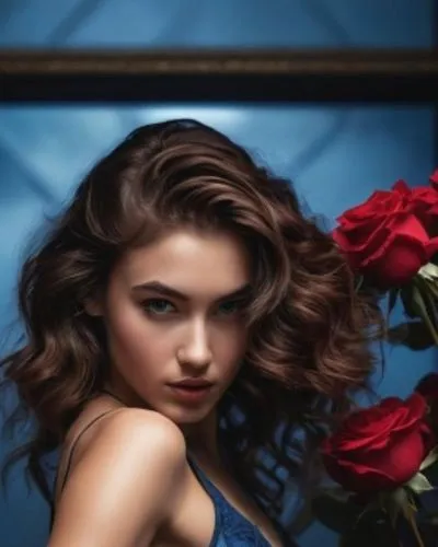 blue rose,with roses,blue rose near rail,scent of roses,romantic portrait,voluminous,romantic look,red roses,evgenia,beautiful girl with flowers,roses frame,flower of passion,brunette with gift,roses,yevgenia,scherfig,margairaz,gulnara,spray roses,red carnation